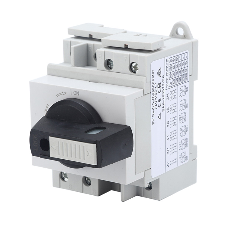 Din Rail Mounted Padlockable DC Isolator Hloov