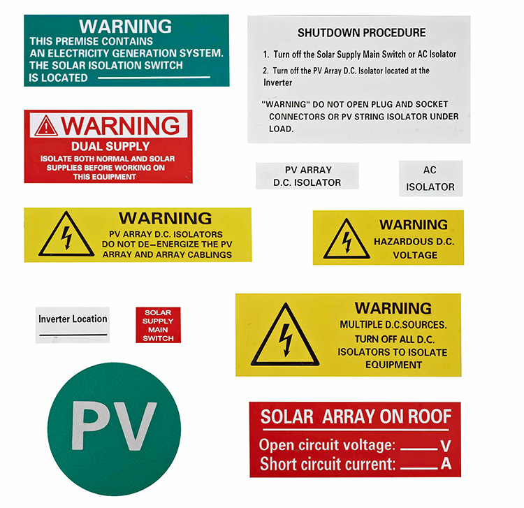 Warning Labels Rau Pv System